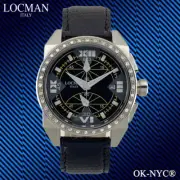 Unisex LOCMAN Crazy Horse Chronograph Diamond 0.5ct Quartz Ref.161 Watch 40 mm
