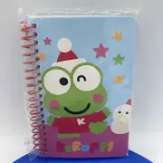Sanrio Keroppi Christmas Notebook Spiral Bound Santa Snowman Glitter 2011 Mini