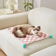 DUOLEH 3PCS Calming Cat Blankets, Pet Blankets Protector Cover for Bed Couch Sofa, Warm Dog Blanket for Small Medium Dogs and Cats, Cat Kitten Kennel Mat Pet Throw (50x40cm,Pink)