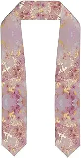 [SKKNT] Pink Marble Texture Print Graduation Shawl Stole For Academic Commencements Honor Sash Congratulations Gift