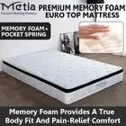 Memory Foam Mattress Euro Top Pocket Spring Queen Double