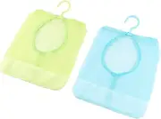 BATHVEVE 2Pcs Multi Purpose Mesh Clothespin Bag for Bathroom Kitchen Storage Versatile Hanging Storage for Drying Socks Underwear and Items