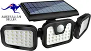 Solar Lights Outdoor - 800Lumens 74 LED Wireless Motion Sensor Light,3 Adjustabl