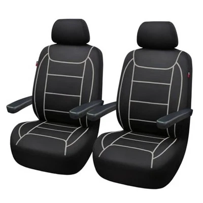 car seat Covers Quality Carbon 2 Fronts -- Low Bucket -- Neoprene Gray Thread