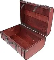 LIFKICH 1Pc Vintage Wooden Storage Box Decorative Suitcase for Organizing Documents Props Chic Design for Home Decor Parties Classic Treasure Chest Ornament