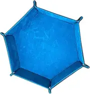 JOINPAYA Hexagon Dice Tray Collapsible Storage Box Pu Leather Dice Holder Mobile Phone Watch Key Jewelry Organizer