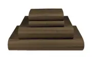 Double Chocolate 1000TC Microfibre 1cm Stripe Fitted, Flat Sheet Set