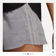 NEW Adidas Womens Pacer Shorts 3 Stripes Gray Athletic Climalite 3" Size Large