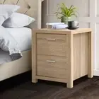 Artiss Bedside Table Lamp Side Tables Drawers Nightstand Beige Wood New