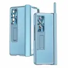 For Samsung Galaxy Z Fold6/5 Fold4 Fold3 Metal Leather Case Hinge Cover + Stylus