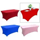 Spandex Stretch Table Cover Cloth 6ft Rectangular Tablecloths for Trestle Table