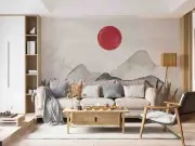 3D Tree Mountain Ship Sun Fog Self-adhesive Removeable Wallpaper Wall Mural 3775