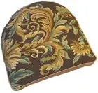 Chair Cushion Aubusson Floral 18x20 20x18 Brown Velvet Down Feather Insert