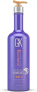 GK HAIR Global Keratin Miami Bombshell - Taming Blonde Purple Treatment - Hair Smoothing Toning Blowout Treatment Series Straightening Professional Results Removes Yellow Orange Brassy Tones (710ml)