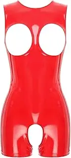 [GRRKDFQ] Women's Lingerie Sets Chest Cutout Open Crotch Zipper Jumpsuit