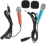ERINGOGO 2pcs Adorable Mini Microphones for Phones Tablets Portable Vocal Recording Mic Compatible with Song Software Video Blogging for Singing Live Streaming