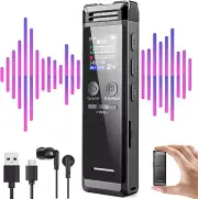 96GB Mini Voice Recorder Digital Playback Recording Device AI Noise Cancelation