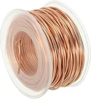 uxcell 59.05 Feet Solid Bare Copper Wire,16 Gauge 99.9% Pure Copper Wire 1.3mm Soft Beading Wire Metal Plant Stem Ties for Jewelry Craft (18m)