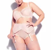 NEW Fox & Royal - City Chic Blush Cosette Garter Belt Plus Size M/L - 18/20 #C77