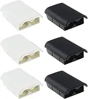 Pack of 6 Battery Cover Compatible with Xbox 360 Wireless Controller 5.6 x 3.5 cm Replacement Battery Cover Black and White