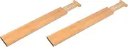 2 Pcs Bamboo Kitchen Drawer Dividers Expandable Drawer Partition Drawer Inserts for Wardrobe