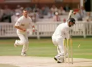 Benson and Hedges Super Cup Final 1999 TIM HANCOCK Is out bow- Old Cricket Photo