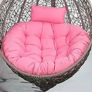 Swing Cushion Replacement, Removable Washable Hanging Basket Chair Cushions, Hanging Egg Chair Cushion with Fixed Straps for Indoor Outdoor Patio Beach Garden (Pink 105cm)