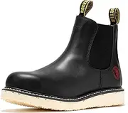ROCKROOSTER Capitola - Anti-fatigue Comfortable Coolmax Lining Goodyear Welt Soft Toe Leather Work boots for men SAP101BK SAP102BR