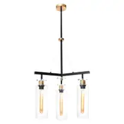 Bourne 3lt Pendant Light Black