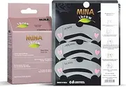 Mina Ibrow Henna Pearl Grey Regular Pack & Tinting Kit for Eyebrow Colours with Eyebrow Stencils (Combo Pack) (Pearl Grey)