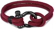 [DDUAN] Braided Nautical Bracelet Stainless Steel Buckle Woven to My Son Braided Bracelet Inspirational Gift Jewelry-Red