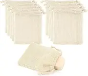 DODAMOUR 10 Pcs Soap Saver Pouch, Foaming and Drying Soap Net, Bar Soap Mess Bag for Exfoliating, Shower, Massage (Beige)
