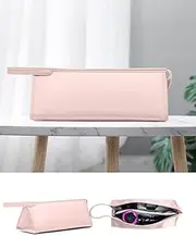 [Hosoncovy] PU Leather Travel Case Carrying Case Storage Bag Protective Case for Dyson Supersonic Hair Dryer for Dyson Airwrap Styler (Pink)