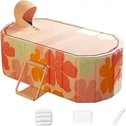 Foldable Tub - Large Portable Shower Bucket Bathtub | Portable Space-Saving Bath Tub with Cover for Camping, Spa, Toddler & Pet-Grooming