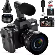 4K Digital Camera for Photography with Microphone