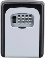 Black Metal Key Lock Box Outdoor Wall Mounted Key Holder 4 Digit Password Box