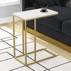 Sofa Side End Tables C Shaped Coffee Snack Desk Tray Stand Over Bed Laptop Table