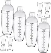 BRIGHTFUFU Cocktail Drink Shaker Set 8pcs Milk Tea Shaker Drink Dispenser Bar Shaker Strainer Martini Shaker for Home