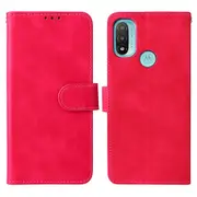 PU Wallet Phone Case Skin-touch Feeling Flip Protective Cover with Strap for Motorola Moto E20