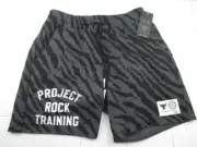 Under Armour Project Rock Rivals Black Striped Fleece Shorts Men's Large
