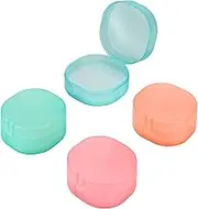 Adorila 4 Pack Travel Soap Container, Portable Soap Dish with Sponge Saver Drain, Plastic Soap Case with Lid for Outdoor (Small)