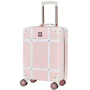 Rock Vintage 54cm Carry On Hardsided Luggage - Baby Pink