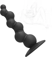 BDSM Silicone Anal Beads Anal Beads Waterproof Anal Beads with Suction Cup Flexible Anal Chain Butt Plug for Anus Anal Plug for Prostate Massage SM Sex Toys for Women Men