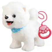 unbrand Samoyed Walking Dog Toy For Girl Licking Barking Dog With Control Leash What You Say Electric Talking Singing Tail Plush Robot Dog DIY P...