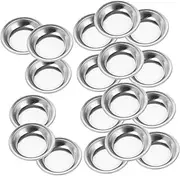 GETAJGHSD 18pcs Small Round Paint Palette Stainless Steel Mixing Trays for Nail Makeup Watercolor Palette for Artists