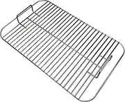 16 x 10 Inch 201 Stainless Steel Replacement Grill Grate with Handles - for Use in Weber Go Anywhere Grills - Gas or Charcoal BBQ Grilling Accessories