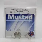 Mustad OShaughnessy Live Bait Fishing Hooks 94151-NI Size 8 10 Pack