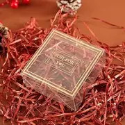 60 Packs Clear PVC Boxes,3.8" x 3.8" x 1.57" Plastic Favors Boxes Gift Boxes Transparent Cube Boxes Single Individual Packaging for Macaron Candy Minigifts Wedding Party