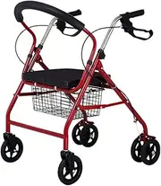 Rollator Walkers For Seniors Old-fashioned Trolley, Four-wheeled Walker With Seat And Footrest, Lightweight And Portable, Can Be Used For Grocery Shopping Folding Rollator Walker 4-Wheel Rollator Walk