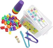 KOMBIUDA Rainbow 6 Colors Sorting Math Toys for Boys and Girls Early Education Counting Game Toy